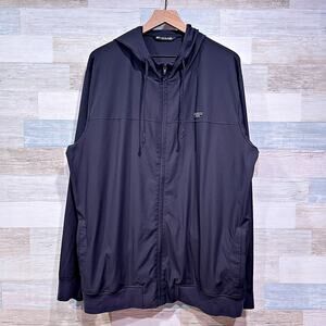 Travis Mathew Wanderlust Hoodie Golf Jacket Black Full Zip Ripstop Mens XXL 2XL